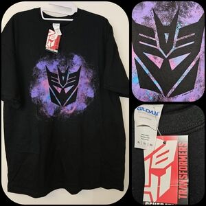 SIZE XL GILDAN transformers Shirt Black Purple